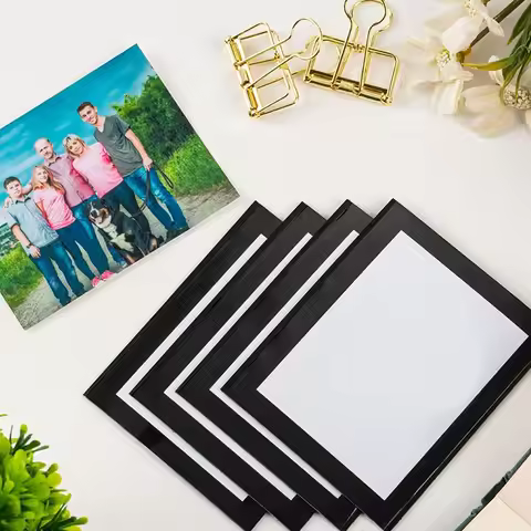 5 Pack Magnetic Pictuer Frames for Photo Frigerator 4"X6" Postcard Holder,Self Adhesive Backing,for 