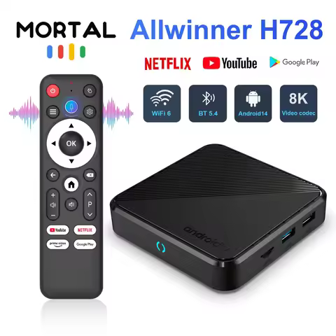 Mortal H728 Android 14 Allwinner H728 Octa-core TV Box BT5.4 Wifi 6 Google Assistant Smart Home Thea