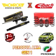 PERODUA AXIA GEN 1 MONROE + EIBACH SPRING ABSORBER FULL SET PTSTYRE SETAPAK (100% ORIGINAL)