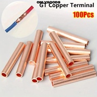 ONLYGOODS 100Pcs GT Copper Terminal Connecting Tube, Hole Passing GT-1/1.5/2.5/4/6/10/16/25 Wire Ter