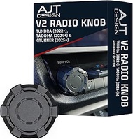 AJT DESIGN V2 Radio Knob, Black Anodized Aluminum, Compatible with Toyota 2022+ Tundra, 2024+ Tacoma