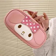 Womens Pu Makeup Bag Anime Sanrio Kuromi Melody Cinnamoroll Toiletries Cosmetic Organizer Travel Zip