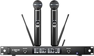 Phenyx Pro UHF Smart Wireless Microphone System, Dual Cordless Mics w/Auto Scan&Sync, Adaptive RF Po