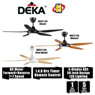 Deka Ceiling Fan (56 Inch) DC Inverter Motor 14-Speed Forward + Reverse Remote Control LED Ceiling Fan DDC21L