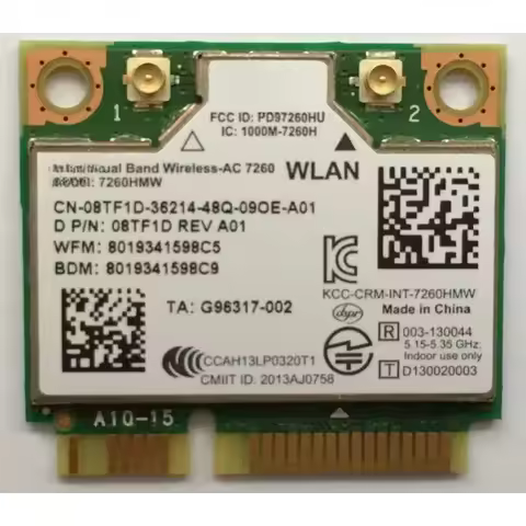 Wireless Adapter Card for intel bluetooth BT Wi-Fi Mini PCIe Card Intel 7260hmw AC for Dell 8TF1D 08