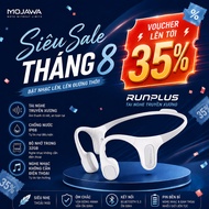 Mojawa RunPlus Swimming Headphones White – Waterproof–32GB – Bone Conduction Headphones, Gym, Swimmi