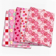 Valentine's Day Heart Print Thin Style Polyester Cotton Fabric Handmade diy Patchwork Bag Skirt Clot