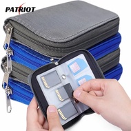 Business Gray Blue Black SD Card Carrying Wallet / Portable SDHC MMC MiniSD Cards Case Pouch / Universal Memory Card Storage Bag / 22 Slots Nylon Card Organizer Bag