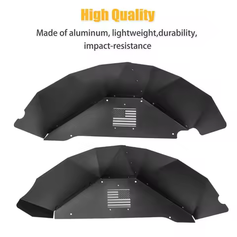 Black Aluminum Lightweight Splash Guards Liners Flares Rear Inner Fender for 2007-2018 Jeep Wrangler