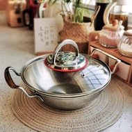 Stir-fry pan, soup pot, seafood pot with red rim lid size 20/24cm - N68/N69