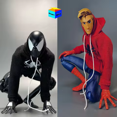 1/12 Scale Male Soldier Mafex Spider-man Miles Suit Long Sleeve Print Hoodie Sweater Blue Jeans Fit 