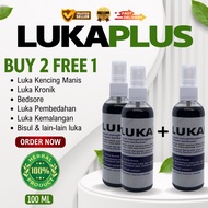 Promosi Pakej Jimat (2+1) LukaPlus 100ml Spray | Luka Kencing Manis | Foot Ulcer | Luka Kronik | Bed
