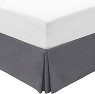 Mellanni King Size Bed Skirt - Bed Frame and Box Spring Cover - 15-Inch Tailored Drop Pleated Dust Ruffle - Hotel Luxury Bedding - Easy Fit, Wrinkle, Fade, Stain Resistant - 1 Bedskirt (King, Gray)