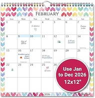 CRANBURY Large 12x12 Wall Calendar 2026 (Seasons), Square Hanging Calendar, 14 Months, Use Nov 2025 
