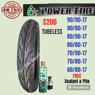 POWER TIRE size17 TUBELESS ( FREE SEALANT & PITO) for Raider, Smash, Wave, Fury and all other size 1