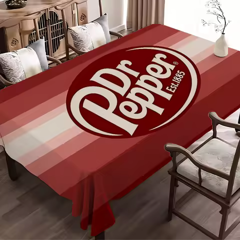 D-Dr Pepper Table Stain Resistant Decorative Washable Polyester Tablecloths For Dining Table Parties