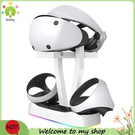 【lesley】For PS VR2 Charging Station with Colorful RGB Light and Headset Holder,VR Game Controller Ch