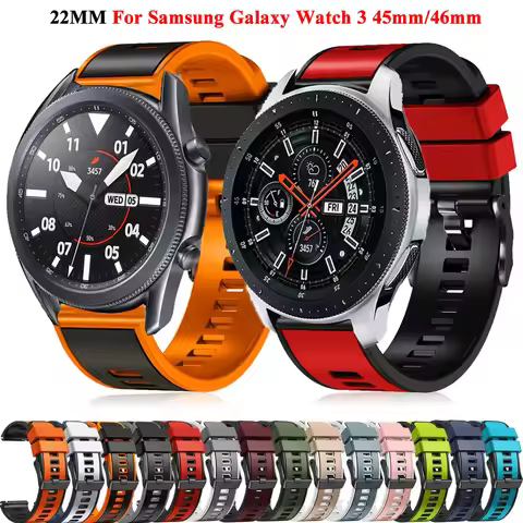 22mm Watchband For Samsung Galaxy Watch 3 45mm WristStrap Silicone Bracelet Wristband Galaxy Watch 4