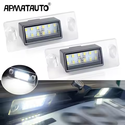 2pcs White LED License Number Plate Light Lamps For Audi A4 B5 1995-2001 Error Free 8D0943021C, 8D09