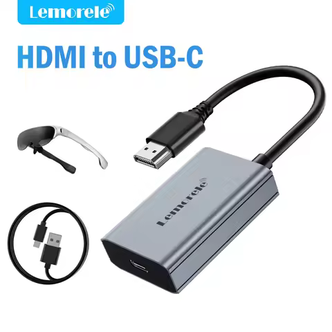 Lemorele HDMI to TYPE-C Adapter 4K 60HZ USB-c Portable Video Adapter For XREAL Nreal Air Rokid Glass