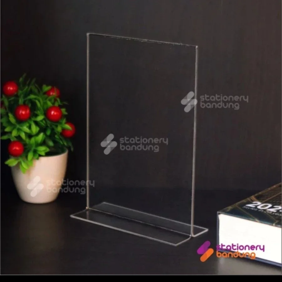 Standing Menu Mika Akrilik Acrylic Bening Ukuran A6 15x10x5CM Rak Storage Keeper Tempat Display Kert