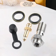 [LOVIVER] Universal Motorcycle Brake Caliper Banjo Bolt Kit with Bleeder Screw and Copper Washer for