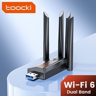 Toocki BT5.4 AX1300/AX900 WiFi6 USB Adapter With Driver free Rotatable High-Gain Antennas 5G&2.4G Du