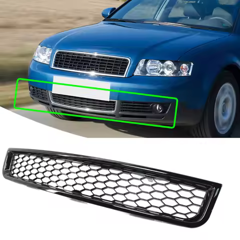 For 2002-2005 Audi A4 B6 Matte Black Honeycomb Mesh Bumper Grille Honeycomb Hollow Middle Lower Net 