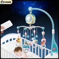 【 Fast shipping 】 Baby Rattles Crib Mobiles Toy Holder Rotating Crib Bed Bell With Music Box Projection For 0-18 Months
