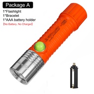 HaixnFire DV03 Diving Flashlight T6 LED Scuba Diving Light Underwater Waterproof Flashlight Outdoor 