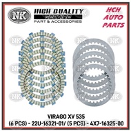 CLUTCH FRICTION PLATE + STEEL PLATE SET  - YAMAHA - VIRAGO XV 535 - 22U-16331-01 & 4X7-16325-00 (NK)