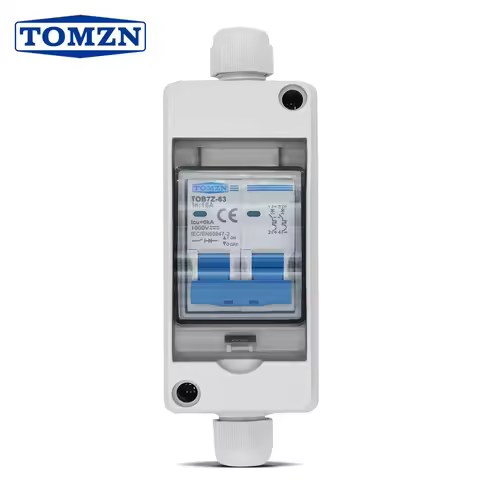 TOMZN Solar photovoltaic PV Combiner Box with circuit breaker HT 2ways 1 in 1 out DC 2P DC 600V 1000