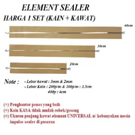 Elemen Kawat Press Plastik 20cm 30cm 40cm / Kain Element Impulse Sealer / Elemen Pemanas Sealer