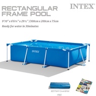 INTEX RECTANGULAR SWIMMING POOL*9ft10in*6ft6.75in*29.5in/300x200x75cm*Bestway pool cover/ground mat/