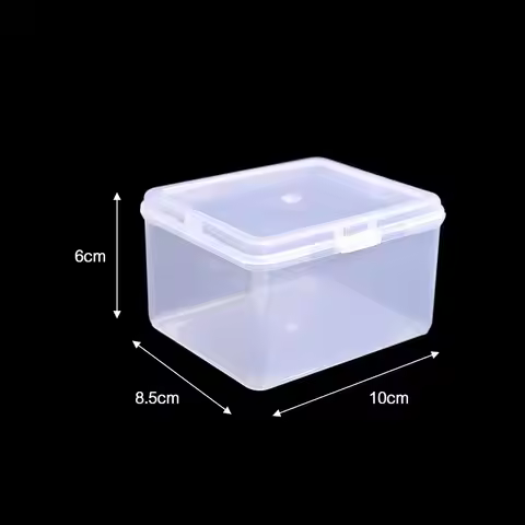 1Pcs with Lid Storage Box Multi-purpose Plastic Storage Case Rectangular Shape Clear Small Thing Con