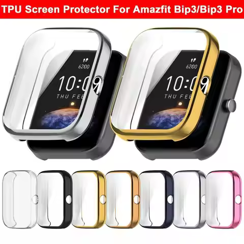 Plating Protective Shell Frame TPU Protector Case Cover for Amazfit Bip3/Bip3 Pro Smartwatch Accesso