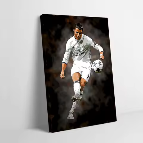 Cristiano Ronaldo Soccer Action Printing Poster Custom Pictures Wall Art Canvas Painting Gift for Ho