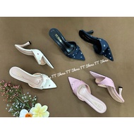 (standard size) 7cm pointed toe high heel sandals in floral fabric TT Shoes 7pmnhon fabric