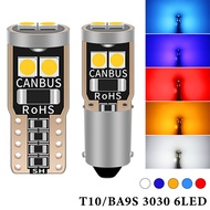 10pcs T10 LED W5W BA9S Car canbus Interior light 194 501 6SMD 3030 LED Instrument Lights bulb Wedge 