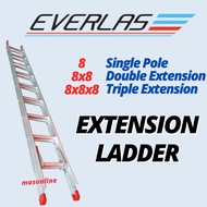 8 kaki Everlas Tangga Slide Aluminium Extension Ladder Heavy Duty Ladder Aluminium Extendable Ladder