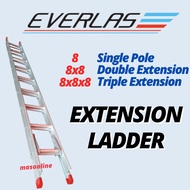 8 Feet EVERLAST Extension Ladder Tangga Heavy Duty Telescopic Ladder Aluminium Extendable Ladder Portable Tangga Slide云梯