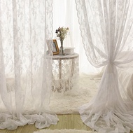 French White Gauze Curtain Door  Lace Palace Window Screening Window Bedroom Decro Gazebo Langsir
