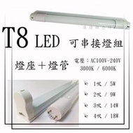 【摩燈概念坊】LED T8 1尺 可串接燈座 燈管 6W 