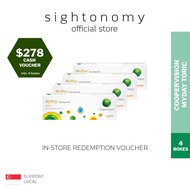 [sightonomy]  $278 Voucher For 4 Boxes of CooperVision MyDay Toric Daily Disposable Contact Lenses
