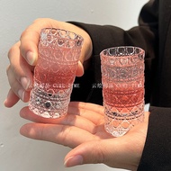 [Small Wine Glass] One Sip Glass Spirit Glass White Wine Glass Small Wine Glass Embossed Thickened G