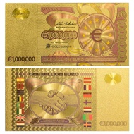 Souvenir Uang 1 Juta Euro Gold Foil Premium Quality