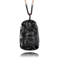 【正佳珠寶】黑曜石 經典武關公 關聖帝君 黑曜石吊墜