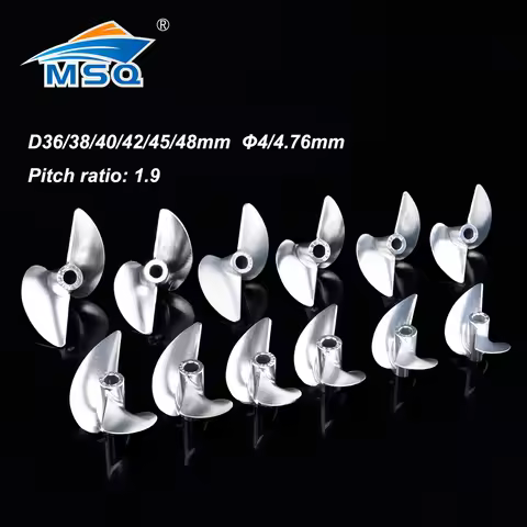 RC Boat 2 Blades Aluminium Propeller Left/Right D36/38/40/42/45/48mm Alloy Screw Picth Ratio 1.9 for