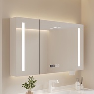 [READY STOCK]Smart Solid Wood Bathroom Mirror Cabinet Bathroom Mirror Cabinet Storage Dressing Mirror Hand Washing Toilet Mirror Belt Storage Rack Fog Removal Mirror