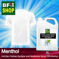Antibacterial Clothes Sanitizer and Deodorizer Spray (ABCSD) - 75% Alcohol with Menthol - 5L